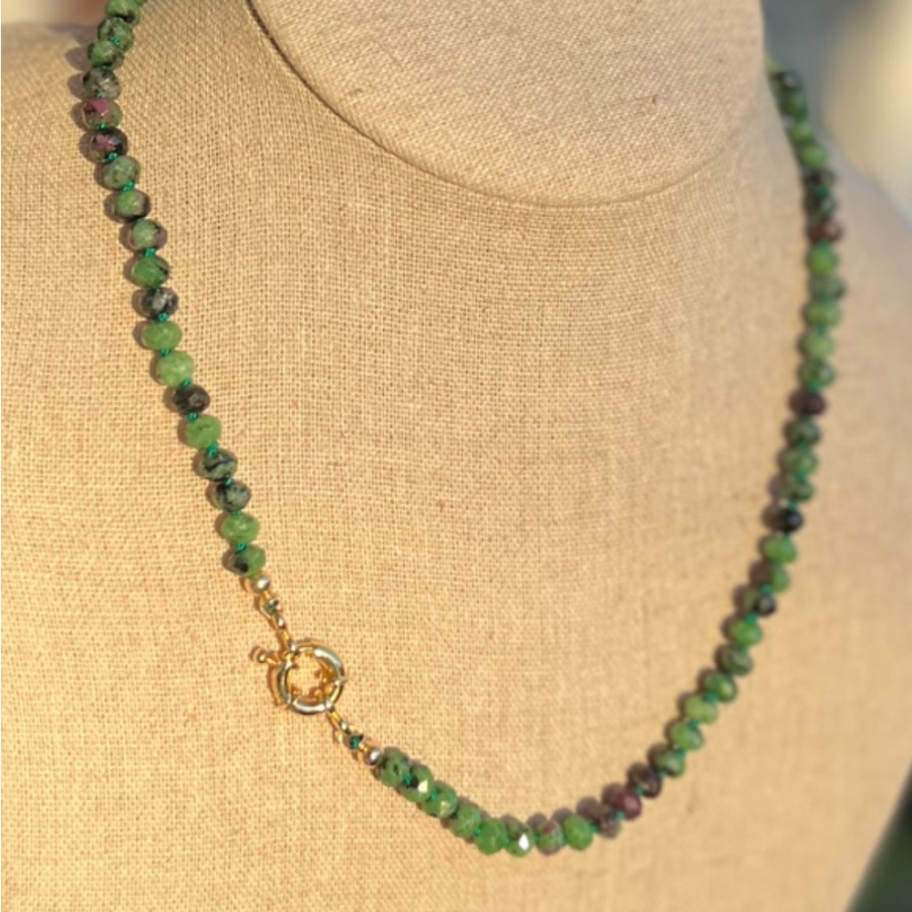 Ruby Zoisite Hand-Knotted Strand - image 7